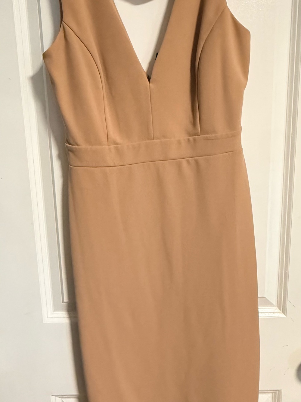 Windsor Sleeveless V-Neck Midi Dress in Camel